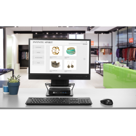 HP Integrated Work Center Stand Desktop Mini  /  Thin Clients - Monitor / desktop stand - 17"-24" - for HP t310 G2, t430, t430 v2, t530, t540, t628, Z24; Chromebox G2; ProDesk 600 G3 - 3