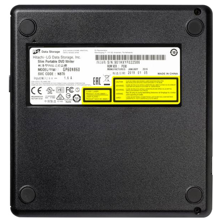 LG GP57EB40 - Disk drive - DVD±RW (±R DL) / DVD-RAM - 8x / 6x / 5x - USB 2.0 - external - 8