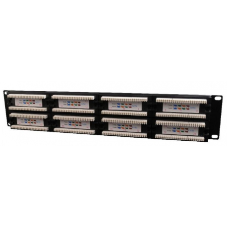 Gembird NPP-C548CM-001 - Patch panel with cable management - CAT 5e - black - 2U - 19" - 48 ports - 1