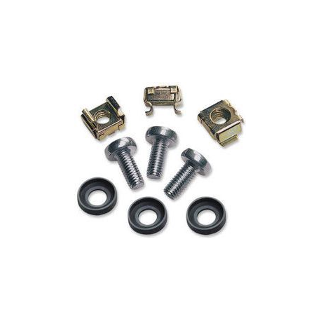 Intellinet Cage Nut Set, 50 Pack - M6 Nuts, Bolts and Washers, Suitable for Network Cabinets / Server Racks, Plastic Storage Jar, Lifetime Warranty - Rack screws, nuts and washers - 7