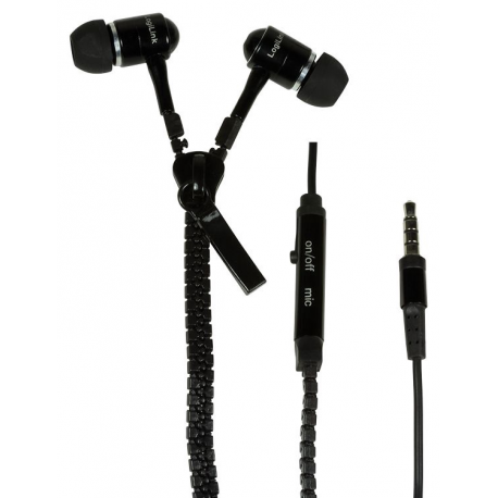 LogiLink "Zipper" Stereo In-Ear Headset - Headset - in-ear - wired - black - 4