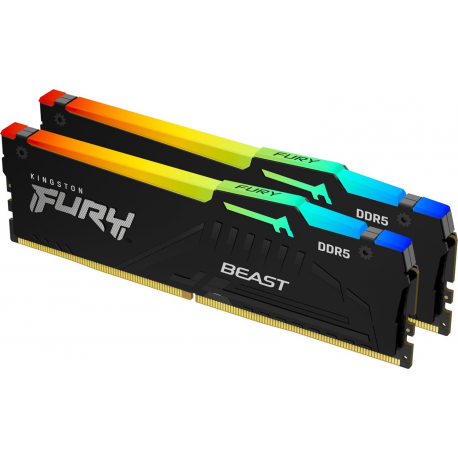 Kingston FURY Beast RGB - DDR5 - module - 32 GB - DIMM 288-pin - 5600 MHz  /  PC5-44800 - CL40 - 1.25 V - unbuffered - on-die ECC - 1