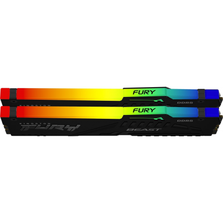 Kingston FURY Beast RGB - DDR5 - module - 32 GB - DIMM 288-pin - 5600 MHz  /  PC5-44800 - CL40 - 1.25 V - unbuffered - on-die ECC - 2