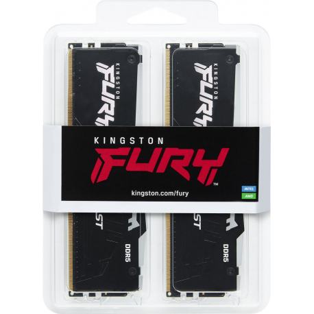 Kingston FURY Beast RGB - DDR5 - module - 32 GB - DIMM 288-pin - 5600 MHz  /  PC5-44800 - CL40 - 1.25 V - unbuffered - on-die ECC - 7