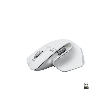 Logitech Master Series MX MASTER 3S - Mouse - ergonomic - optical - 7 buttons - wireless - Bluetooth, 2.4 GHz - Logitech Logi Bolt USB receiver - pale grey - 0