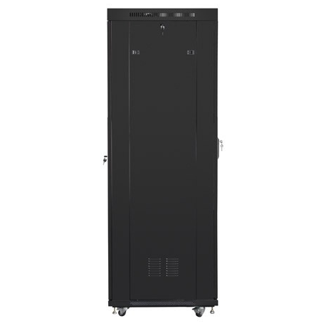 Lanberg - Rack cabinet - with 4 cooling fans - 230 V - black, RAL 9004 - 42U - 19" - 2