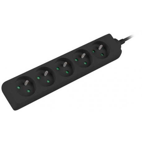 Lanberg - Power strip - 2500 Watt - input: IEC 60320 C14 - output connectors: 5 (5 x power CEE 7 / 5) - 1 m - black - 0