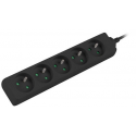 Lanberg - Power strip - 2500 Watt - input: IEC 60320 C14 - output connectors: 5 (5 x power CEE 7 / 5) - 1 m - black