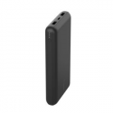 Belkin BOOST CHARGE - Power bank - 20000 mAh - 15 Watt - 3 output connectors (2 x USB, USB-C) - on cable: USB, USB-C - black