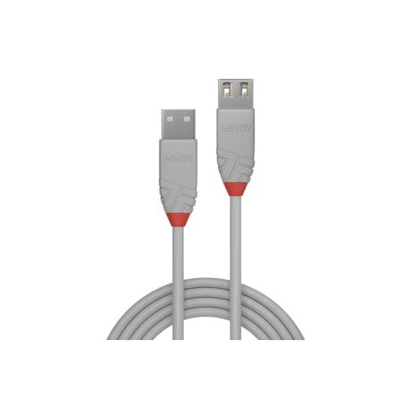 Lindy Anthra Line - USB cable - USB (M) to USB (M) - USB 2.0 - 5 m - round - grey - 1