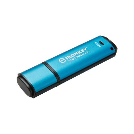 Kingston IronKey Vault Privacy 50 Series - USB flash drive - encrypted - 64 GB - USB 3.2 Gen 1 - TAA Compliant - 0