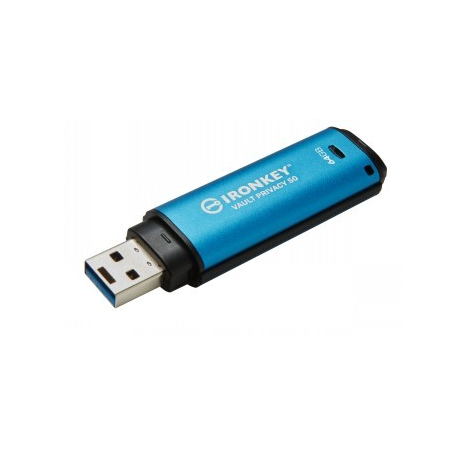 Kingston IronKey Vault Privacy 50 Series - USB flash drive - encrypted - 64 GB - USB 3.2 Gen 1 - TAA Compliant - 2
