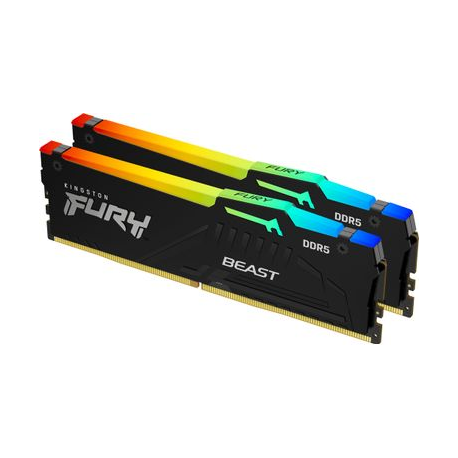 Kingston FURY Beast RGB - DDR5 - kit - 64 GB: 2 x 32 GB - DIMM 288-pin - 5600 MHz / PC5-44800 - CL40 - 1.25 V - unbuffered - on-die ECC - 0