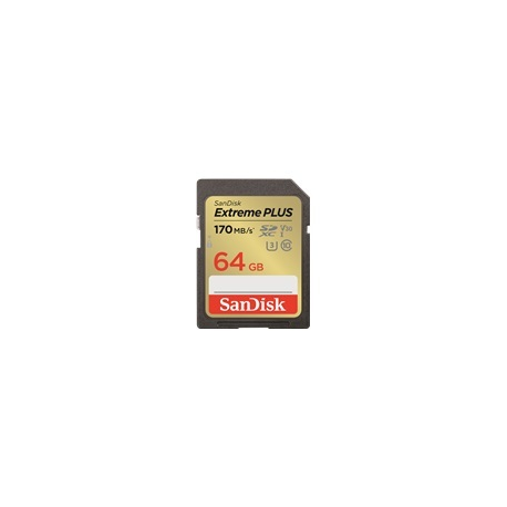 SanDisk Extreme PLUS - Flash memory card - 64 GB - UHS-I U3  /  Class10 - SDXC UHS-I - 0