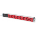 DIGITUS Professional DN-95410-R - Power strip (rack-mountable) - AC 220-240 V - 4000 Watt - input: IEC 60320 C14 - output connectors: 8 (CEE 7 / 7) - 1U - 19" - 2 m - red