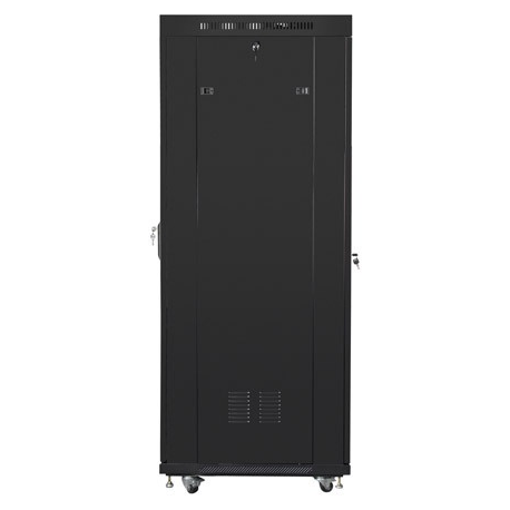 Lanberg - Rack cabinet - with 4 cooling fans, display - black, RAL 9004 - 37U - 19" - 3