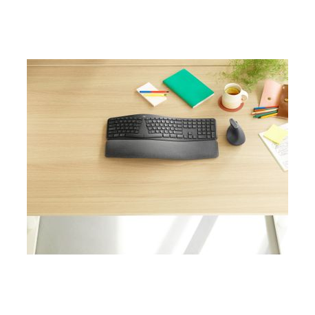 Logitech ERGO K860 Split Keyboard for Business - Keyboard - wireless - Bluetooth LE - German - graphite - 4