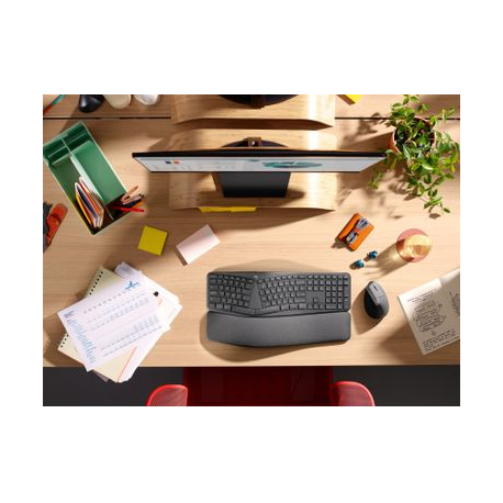 Logitech ERGO K860 Split Keyboard for Business - Keyboard - wireless - Bluetooth LE - German - graphite - 9