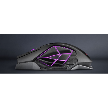 ASUS ROG Spatha X - Mouse - right-handed - optical - 12 buttons - wireless, wired - USB, 2.4 GHz - black - 3