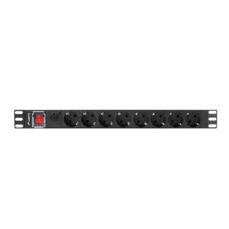 Lanberg - Power distribution unit (rack-mountable) - AC 220-250 V - 4000 Watt - 1-phase - input: DIN 49441 - output connectors: 8 (DIN VDE 0620-1) - 1U - 19" - 2 m cord - black - 2