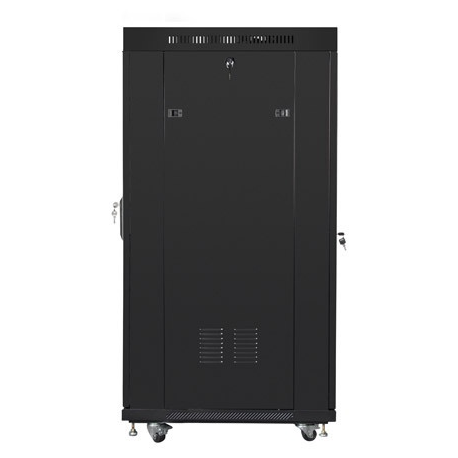 Lanberg - Rack cabinet - with 4 cooling fans, display - black, RAL 9004 - 15U - 19" - 2