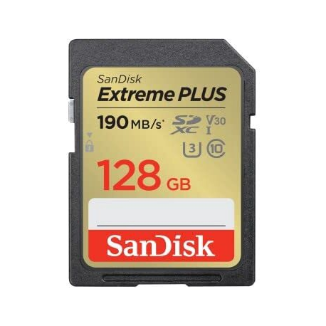 SanDisk Extreme PLUS - Flash memory card - 128 GB - UHS-I U3  /  Class10 - SDXC UHS-I - 0