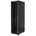 Lanberg - Rack cabinet - with 4 cooling fans, display - black, RAL 9004 - 47U - 19"