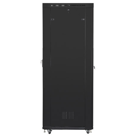 Lanberg - Rack cabinet - with 4 cooling fans, display - black, RAL 9004 - 47U - 19" - 3