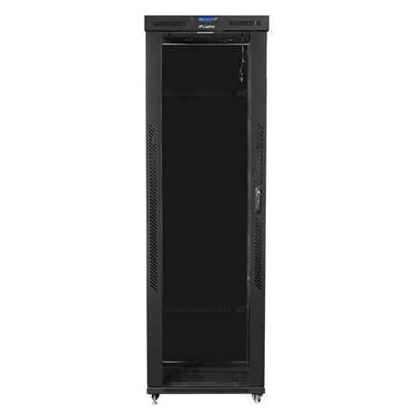 Lanberg - Rack cabinet - with 4 cooling fans, display - black, RAL 9004 - 47U - 19" - 4