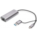 DIGITUS DN-3028 - Network adapter - USB-C / USB-A - 2.5GBase-T - grey