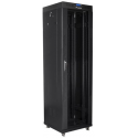 Lanberg - Rack - cabinet - with 2 cooling fans - 230 V - black, RAL 9004 - 42U - 19"