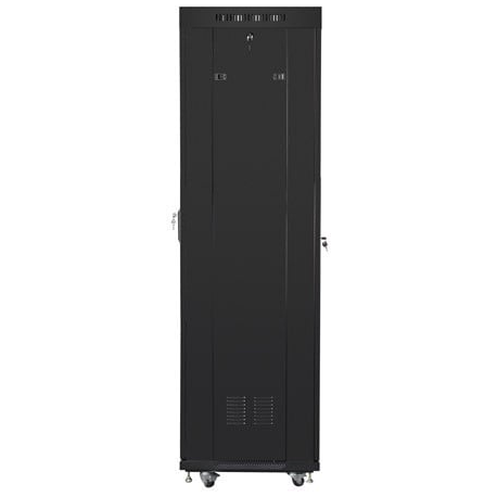 Lanberg - Rack - cabinet - with 2 cooling fans - 230 V - black, RAL 9004 - 42U - 19" - 3