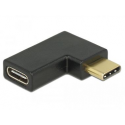 Delock - USB adapter - USB-C (M) to USB-C (F) left-angled - USB 3.1 Gen 2 - black