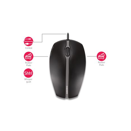 CHERRY GENTIX SILENT - Mouse - optical - 3 buttons - wired - USB - black - 1