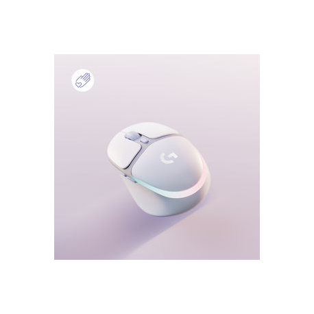 Logitech G G705 - Mouse - small hands - 6 buttons - wireless - Bluetooth - Logitech LIGHTSPEED receiver - white - 1