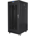 Lanberg - Rack cabinet - with 4 cooling fans, display - free-standing - black, RAL 9004 - 22U - 19" - for P/N: RSFE-4P-2FE-60, RSFE-8P-2GE-120, RSGE-16, RSGE-24, RSGE-24P-2S-250, RSGE-24P-2S-360