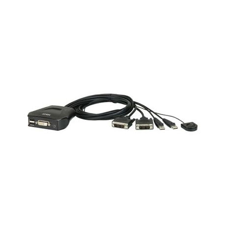 ATEN CS22D - KVM switch - 2 x KVM port(s) - 1 local user - desktop - 0
