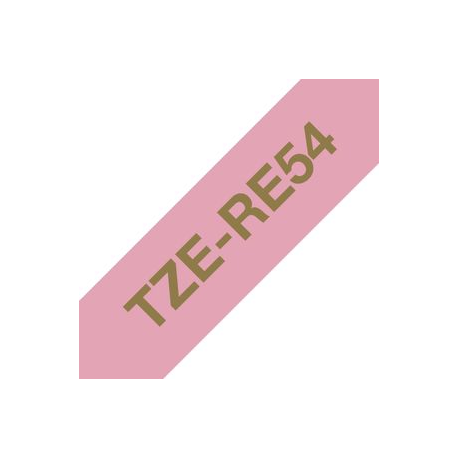 Brother TZe-RE54 - Satin - gold on pink - Roll (2.4 cm x 4 m) 1 cassette(s) ribbon tape - for Brother PT-D600; P-Touch PT-3600, D600, D800, E550, P750, P900, P950; P-Touch EDGE PT-P750 - 2