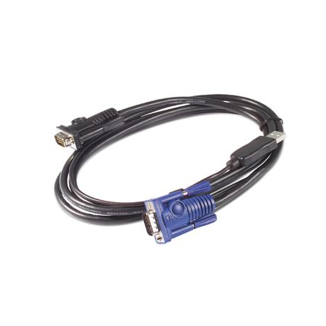 APC - Video / USB cable - USB, HD-15 (VGA) (M) to HD-15 (VGA) (M) - 7.6 m - for APC 16 Port Multi-Platform Analog KVM, 8 Port Multi-Platform Analog KVM - 0