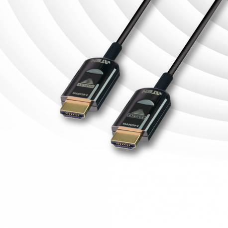 ATEN VanCryst VE781010 - HDMI cable - HDMI male to HDMI male - 10 m - hybrid copper / fibre optic - black - 4K support, Active Optical Cable (AOC) - for ATEN VM5404HA, VM5808HA; VanCryst VM0808HA, VM3250, VM5404H, VM6809H, VS0801H - 1