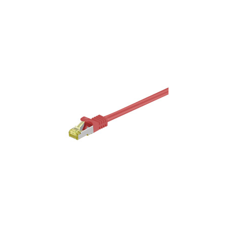 MicroConnect - Network cable - RJ-45 (M) to RJ-45 (M) - 3 m - SFTP - CAT 7 - halogen-free, snagless - red - 0