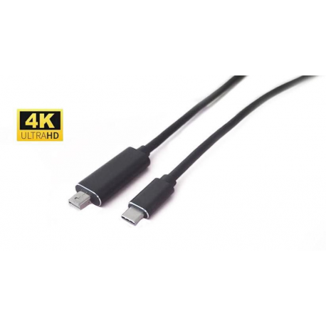 MicroConnect - DisplayPort cable - USB-C (M) to Mini DisplayPort (M) - 3 m - 4K60Hz (3840 x 2160) support - black - 0