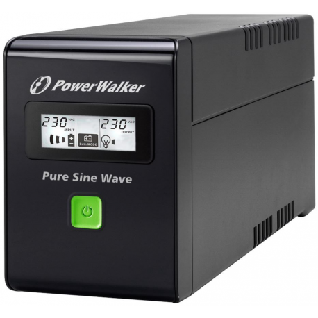 PowerWalker VI 800 SW - UPS - AC 220 / 230 / 240 V - 480 Watt - 800 VA 9 Ah - USB - output connectors: 3 - black - 0