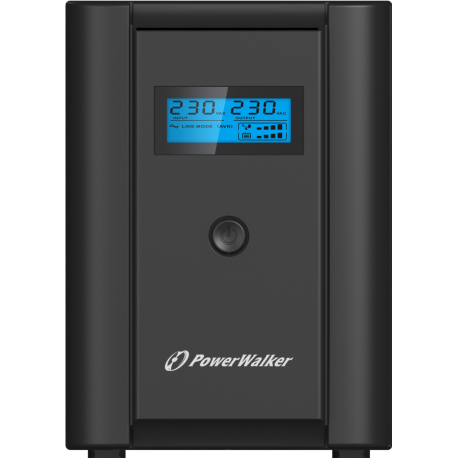 PowerWalker VI 1200 LCD - UPS - AC 230 V - 600 Watt - 1200 VA - 7 Ah - USB - output connectors: 4 - black - 2