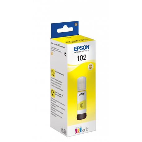 Epson 102 - 70 ml - yellow - original - ink tank - for EcoTank ET-15000, 2750, 2751, 2756, 2850, 2851, 2856, 3850, 4750, 4850, 4856 - 1