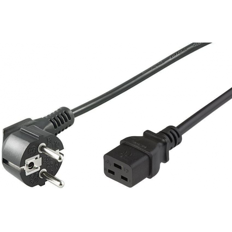 MicroConnect - Power cable - CEE 7/7 (M) angled to IEC 60320 C19 straight - AC 250 V - 16 A - 3 m - black - 0