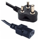 MicroConnect - Power cable - BS 546 (M) angled to IEC 60320 C13 - 250 V - 6 A - 1.8 m - black - India