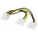 MicroConnect - Power adapter - 4 PIN internal power (M) to 8 pin PCIe power (F)