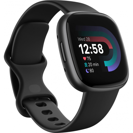 Fitbit Versa 4 - 40 mm - graphite - smart watch with band - black - band size: S / L - NFC, Bluetooth - 0