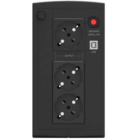 PowerWalker Basic VI 1000 SB - UPS - AC 162-290 V - 600 Watt - 1000 VA - 5 Ah - USB - output connectors: 3 - 2